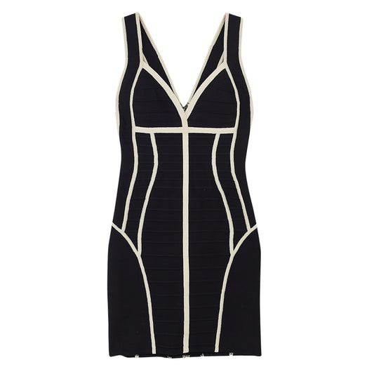 Vestido Hervé Léger Preto e Branco Tam. xxs