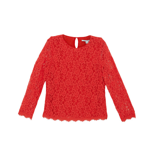 Blusa Diane Von Furstenberg Renda Vermelho Tam.8