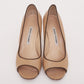 Peep Toe Manolo Blahnik Couro Nude Tam. 39