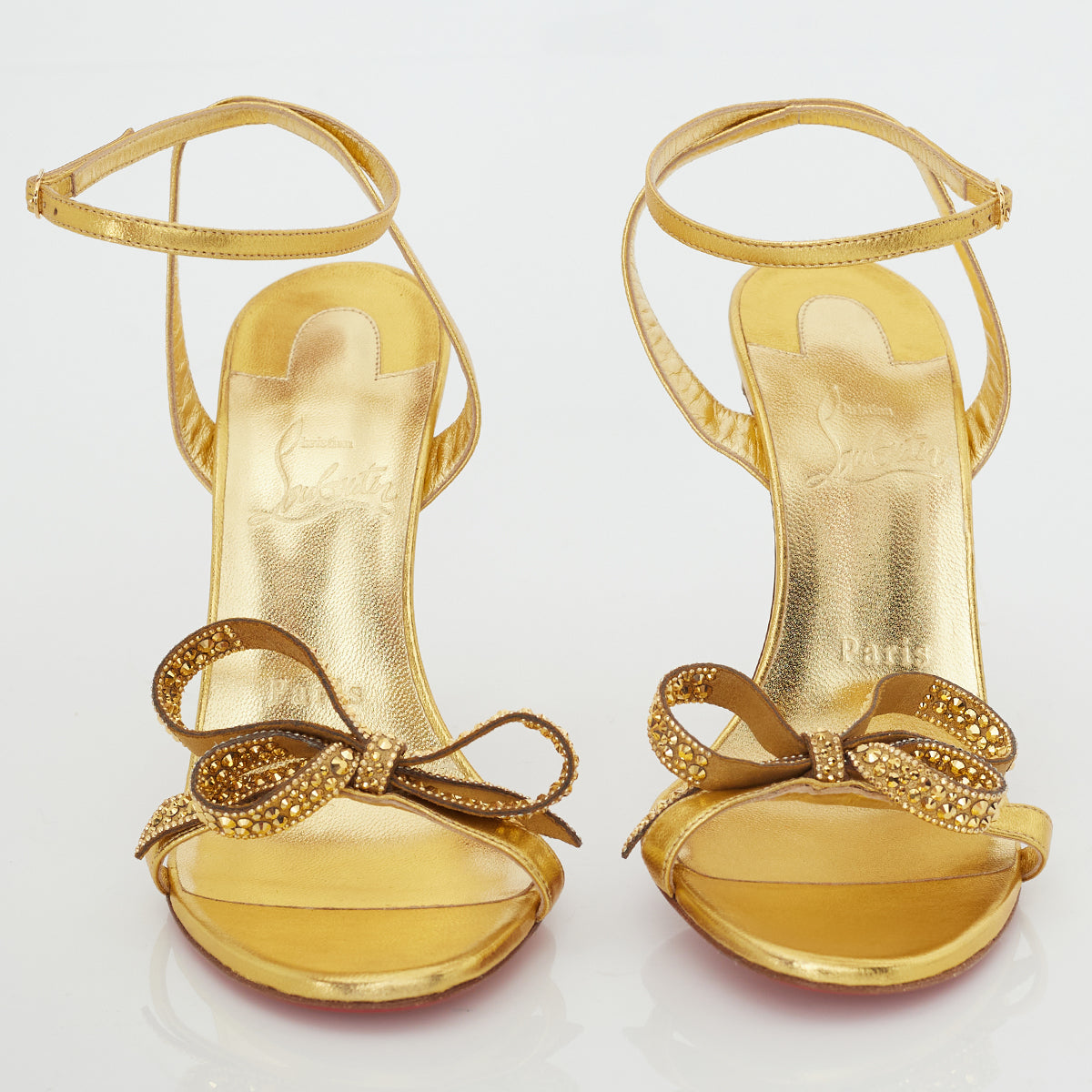 Sandália Christian Louboutin Laço Dourado Tam. 37