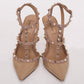 Sapato Valentino Rockstud Verniz Bege Tam. 39,5