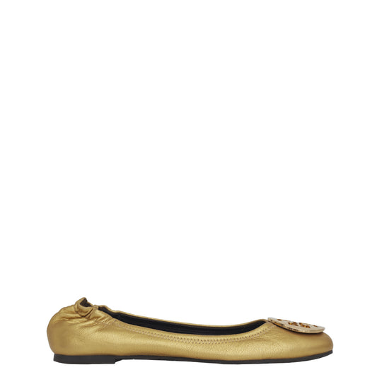 Sapatilha Tory Burch Couro Dourado Tam. 8,5