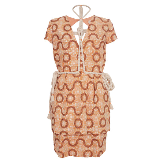 Vestido Paula Raia Laranja Bordado Tam. 40