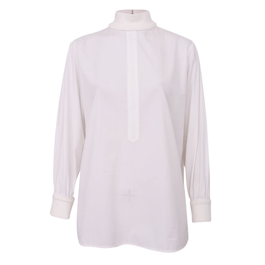 Camisa Paula Raia Branca c/ Detalhes em Malha Tam. 36