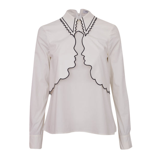 Camisa Vivetta Branca e c/ Datalhe de Silheuta Preto Tam.38 EUR