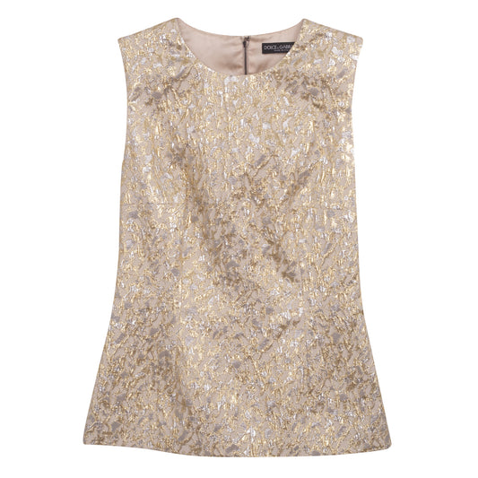 Blusa Dolce & Gabbana Dourada e Prata Tam.40 It