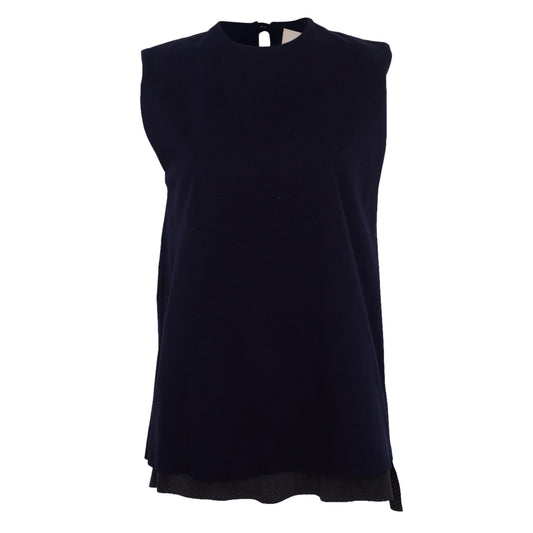 Regata Paula Raia Azul Marinho c/ Detalhe em Suede Perfurado Tam.P