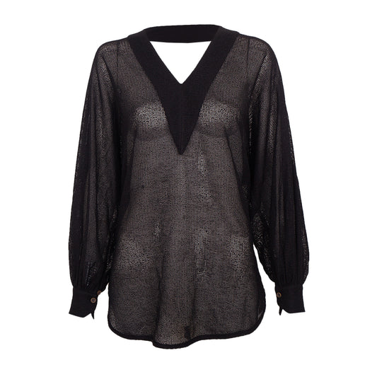 Blusa Paula Raia Preta em Telinha Tam.36