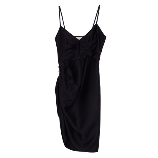 Vestido Gucci c/ Drapeado Preto Tam. 38 Br