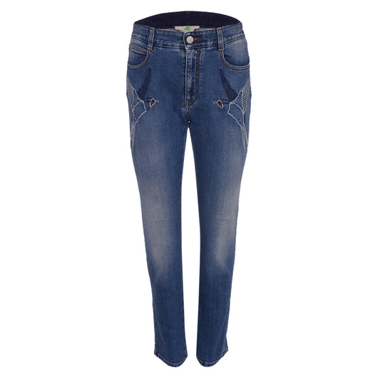 Calça Jeans Stella McCartney c/ Pássaro Bordado na lateral Tam.28 EUR)