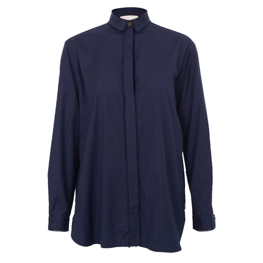 Camisa Paula Raia Mullet Azul Marinho Tam.36