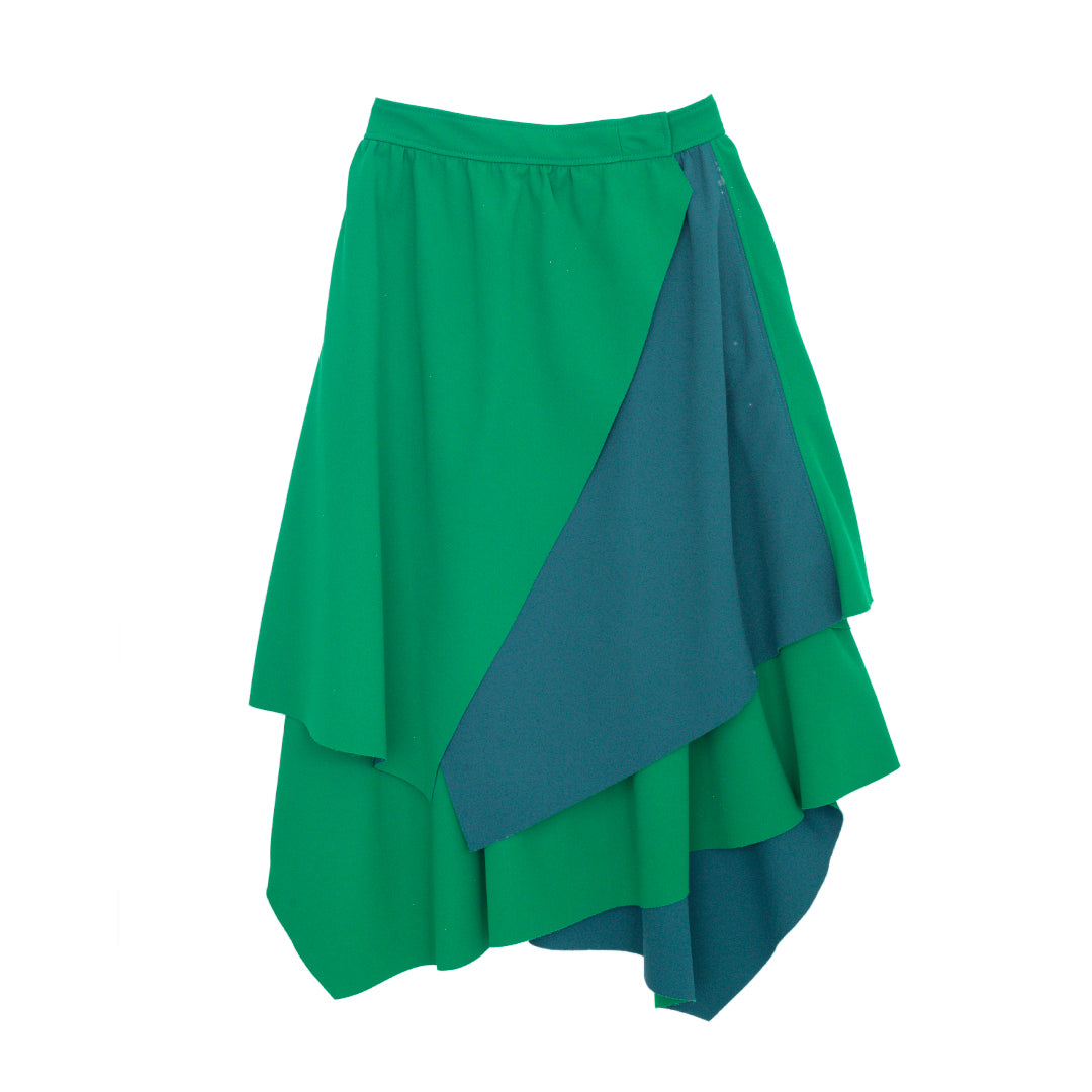 Saia Paula Raia Verde com Recortes Tam. 38