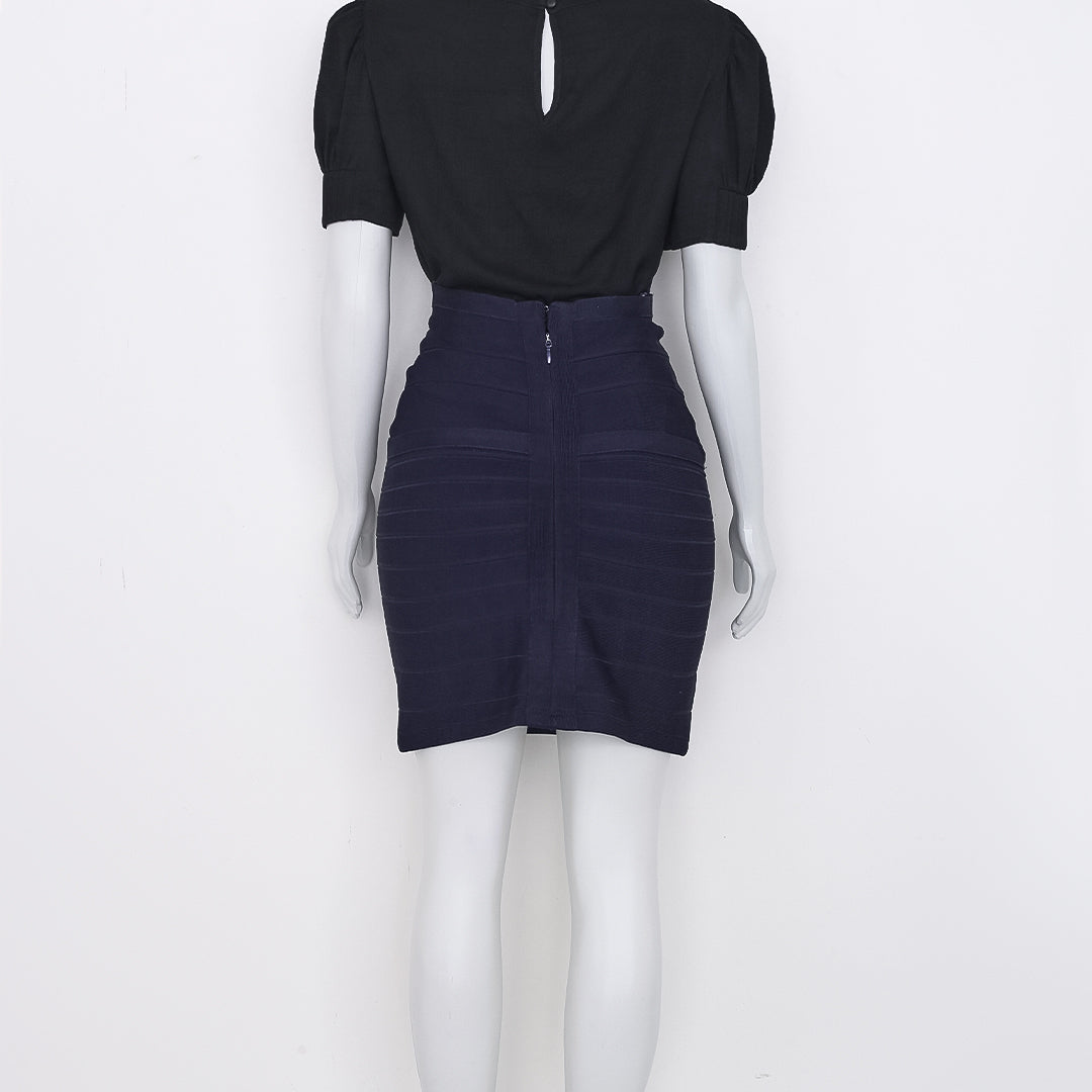 Saia Hervé Leger Azul Marinho Tam. S