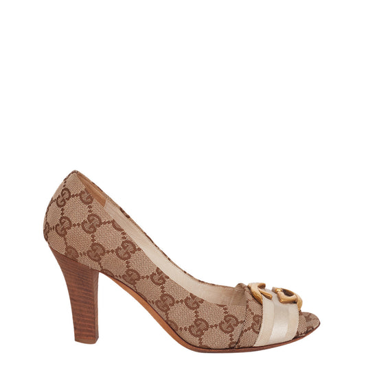 Peep Toe Gucci Monograma Tam. 36 Br