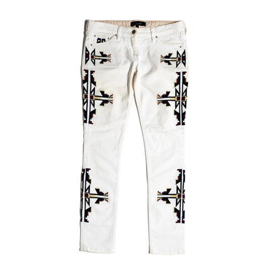 Calça Isabel Marant Branca Bordada Tam.2 Us