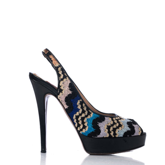 Peep Toe Missoni Tricô Colorido Tam. 39