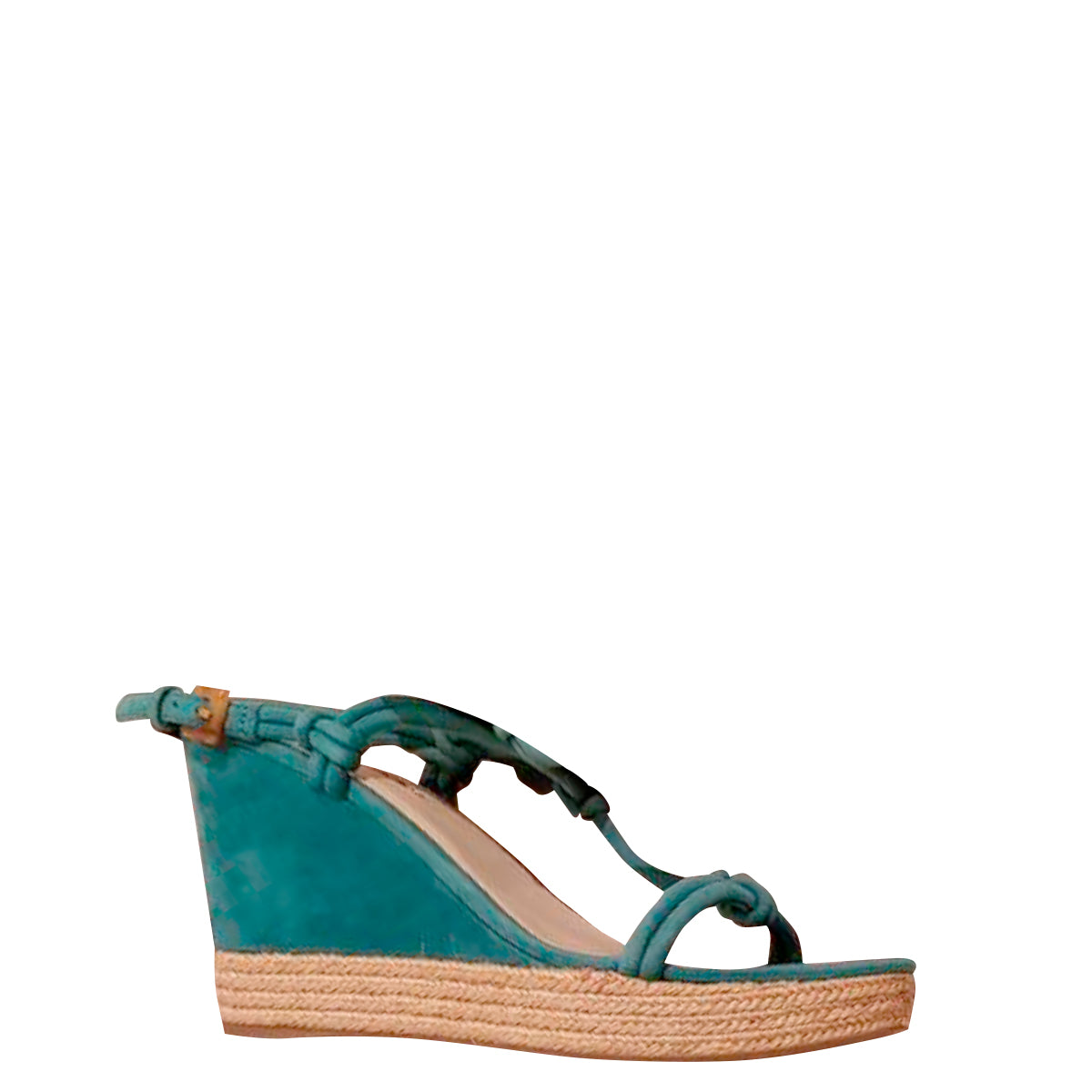 Sandália Prada Anabela Turquesa Tam. 38