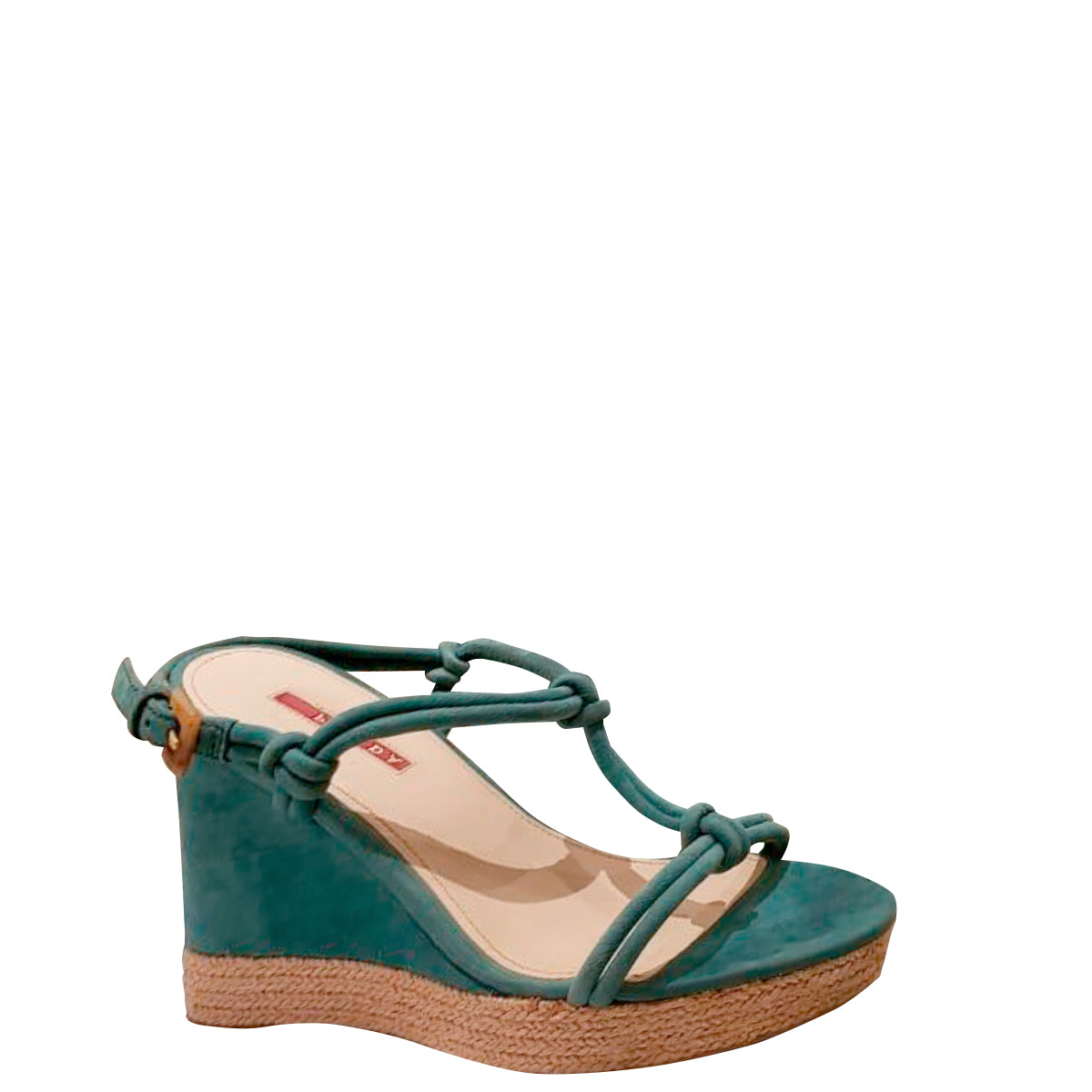 Sandália Prada Anabela Turquesa Tam. 38