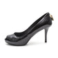 Peep Toe Louis Vuitton Preto Verniz Tam. 37,5