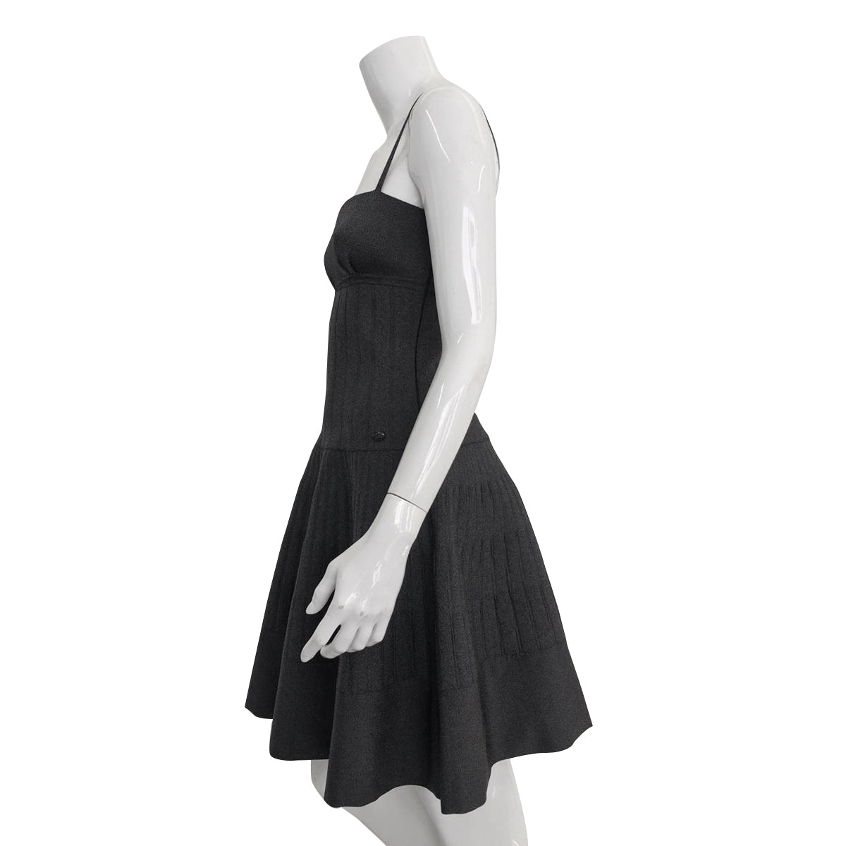 Vestido Chanel Chumbo Metalico Rodado Tam. 36