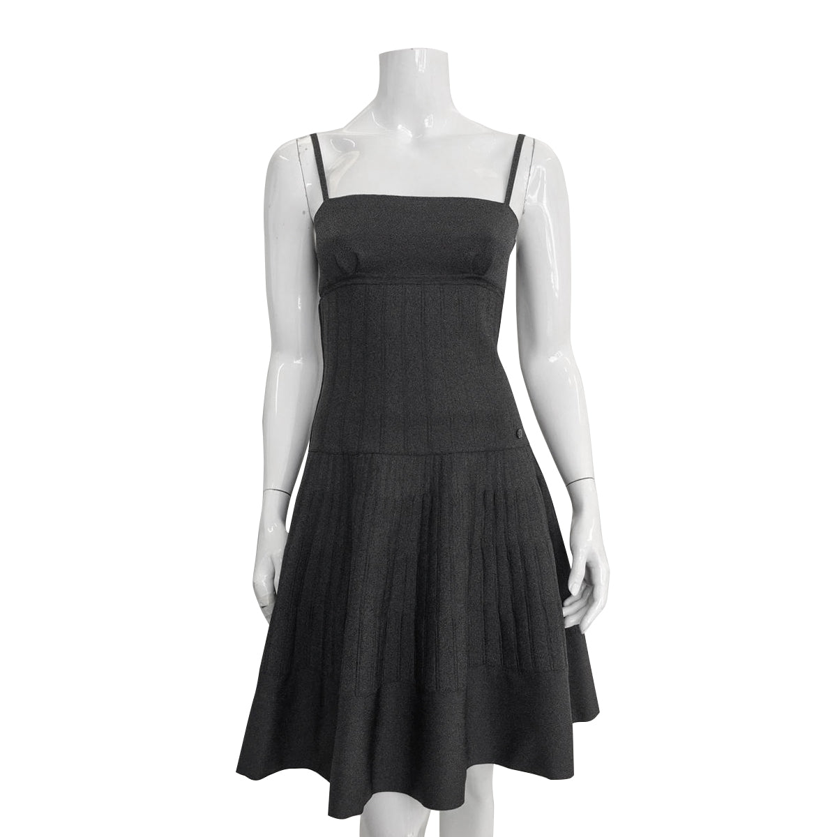 Vestido Chanel Chumbo Metalico Rodado Tam. 36