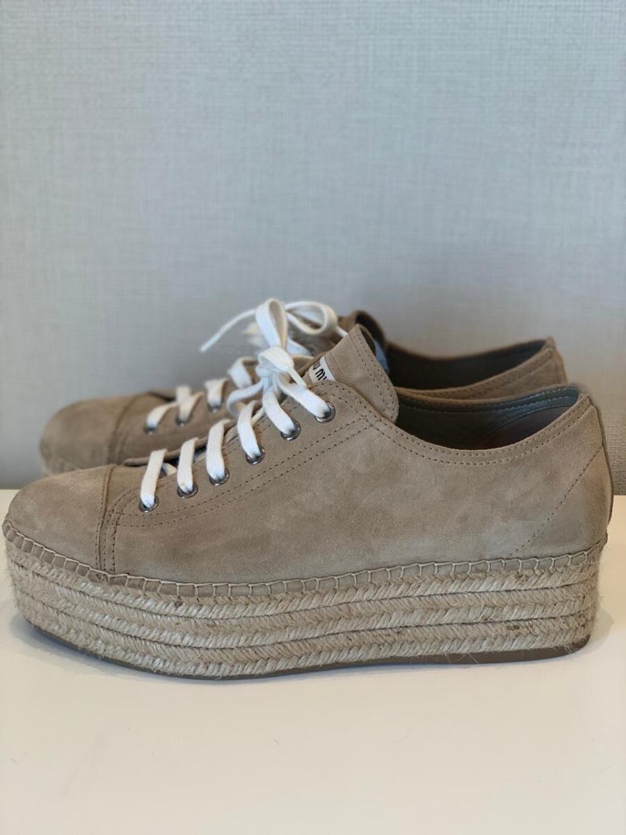 Tênis Miu Miu Bege Plataforma Tam. 40