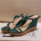 Sandália Prada Anabela Turquesa Tam. 38
