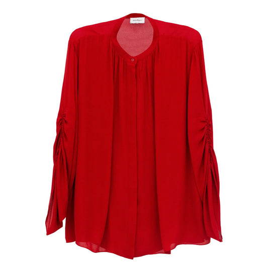 Camisa Salvatore Ferragamo com Pregas Vermelha Tam. 44