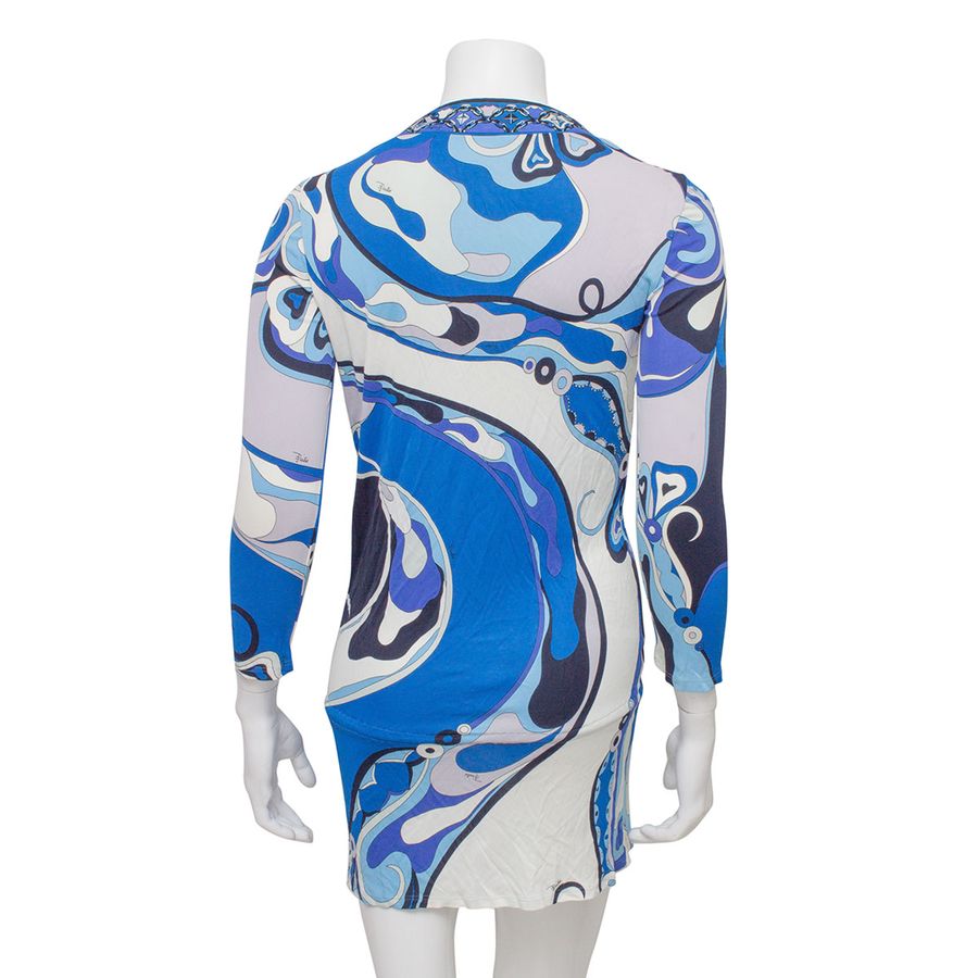Vestido Emilio Pucci Azul e Branco Tam. 40