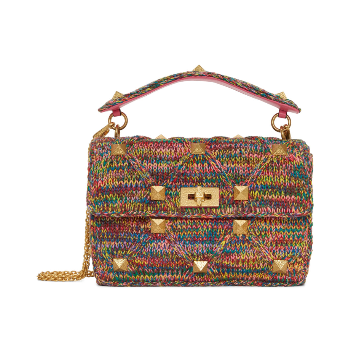 Bolsa Valentino Roman Stud Crochet Multicolor