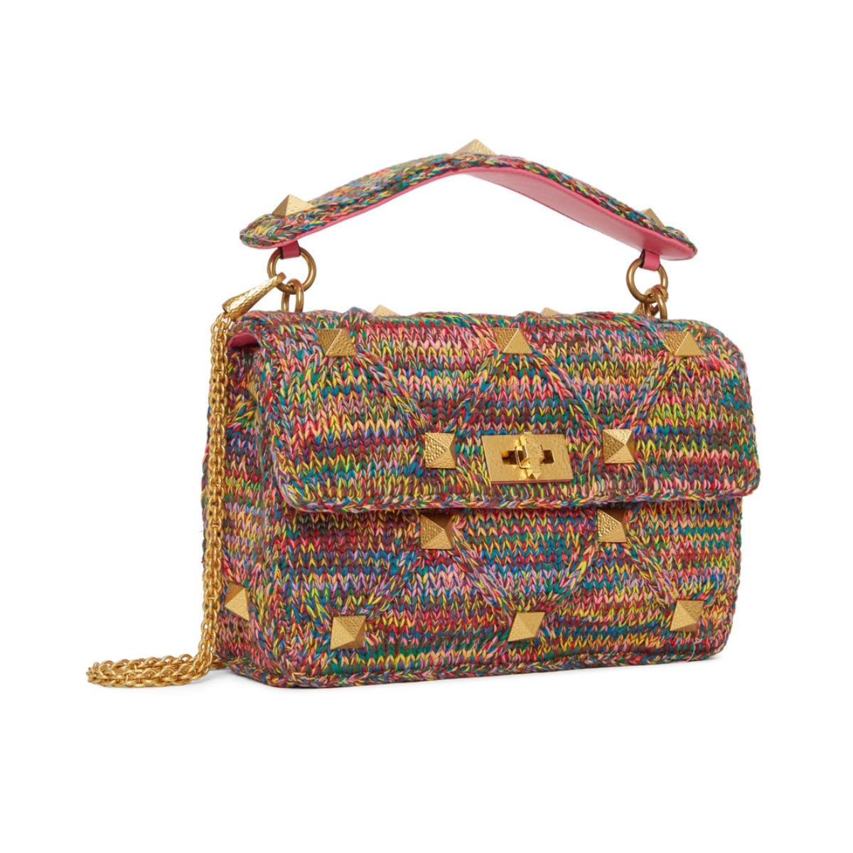 Bolsa Valentino Roman Stud Crochet Multicolor