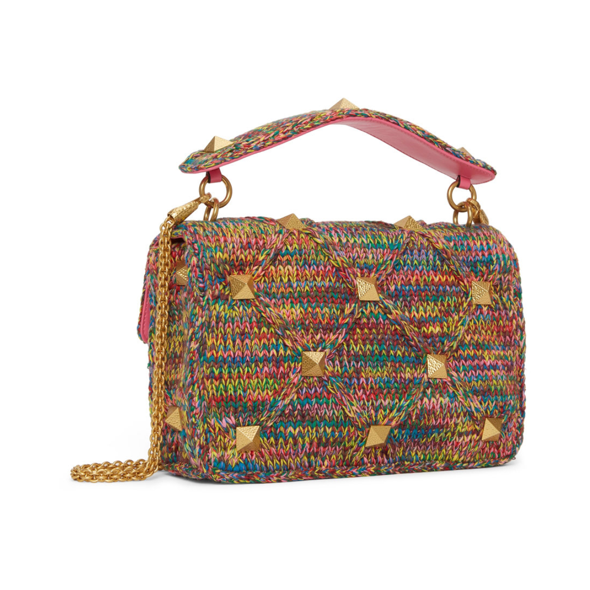 Bolsa Valentino Roman Stud Crochet Multicolor