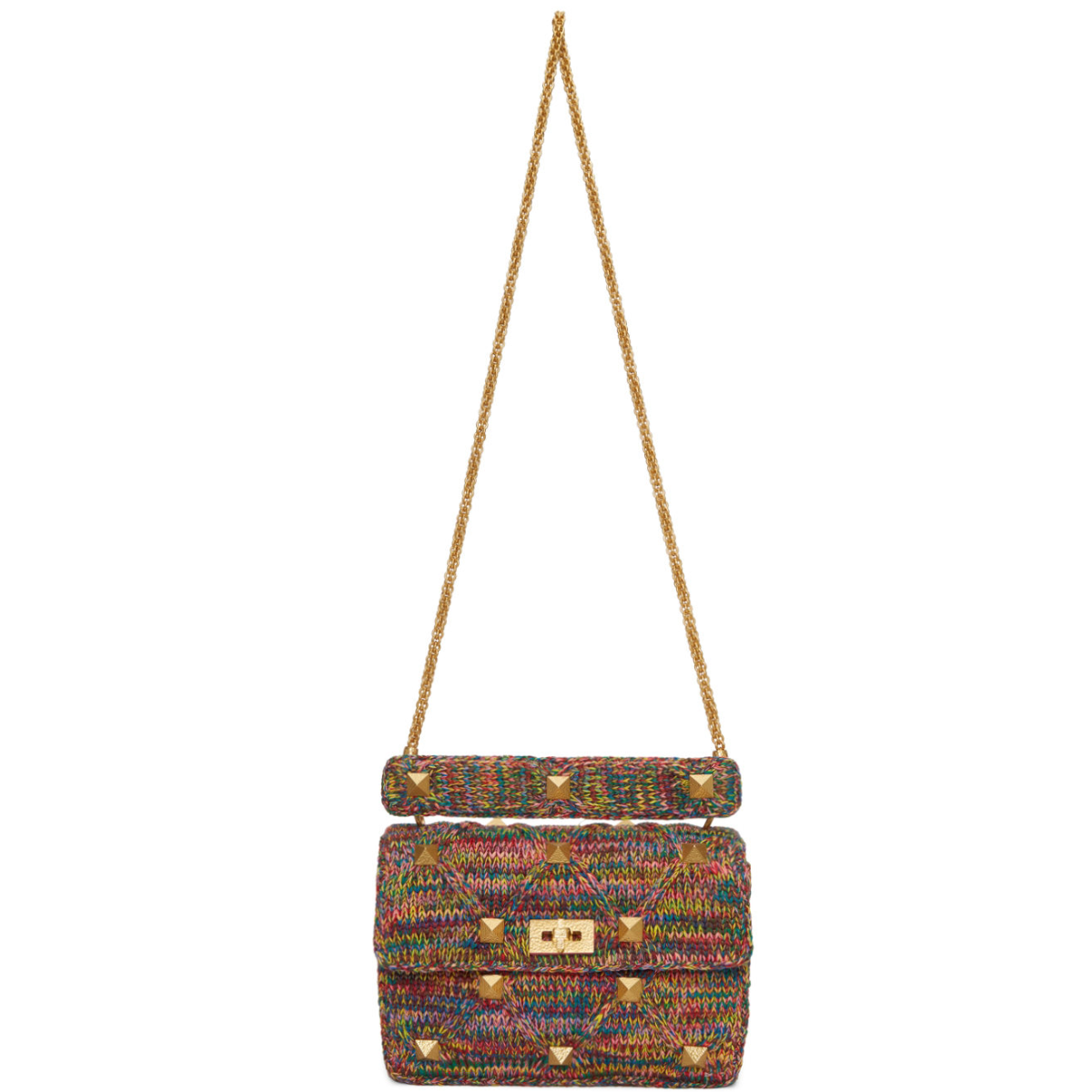 Bolsa Valentino Roman Stud Crochet Multicolor