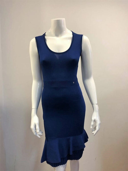 Vestido Carolina Herrera azul marinho