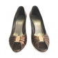 Sapato Salvatore Ferragamo Bronze Peep Toe Tam. 8