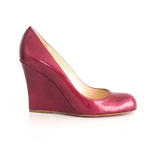 Sapato Louboutin Melisa Rosa Escuro Verniz Tam. 38