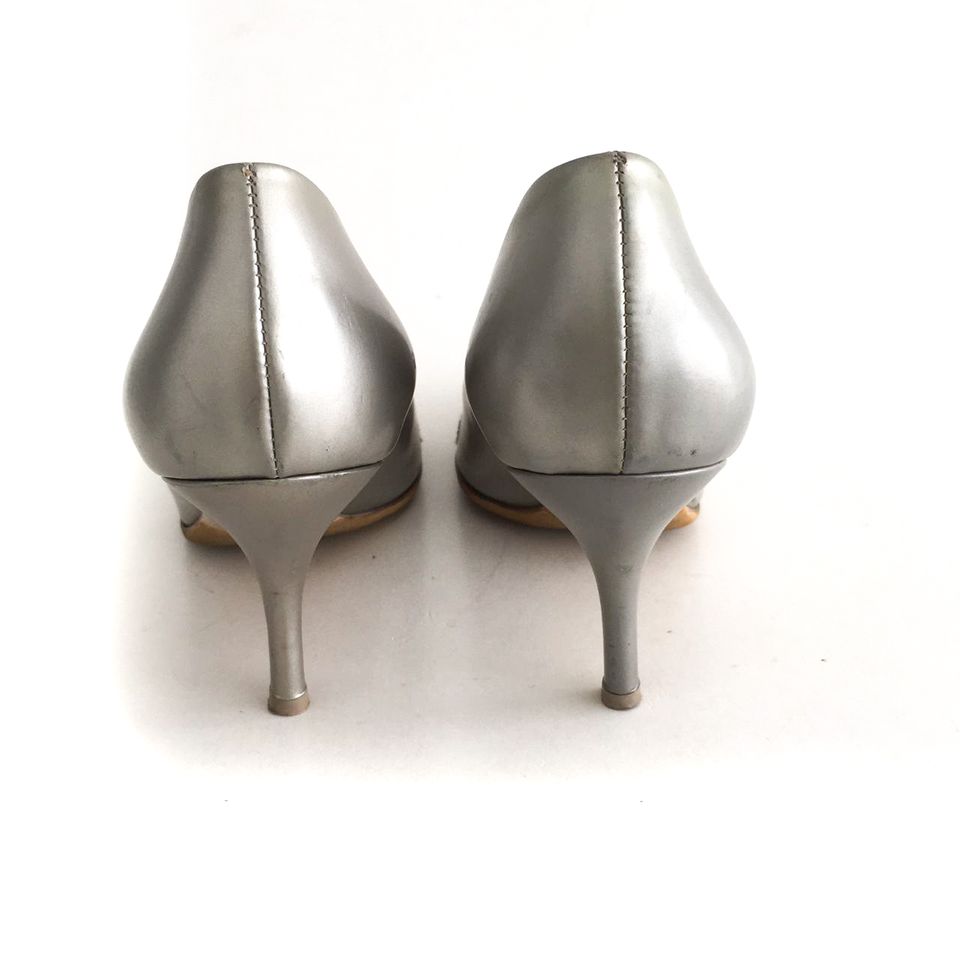 Sapato Ferragamo Prata Carla Bow Tam. 37 Br