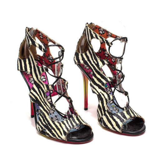 Sandalia Jimmy Choo Animal Print e Glitter Tam. 38,5