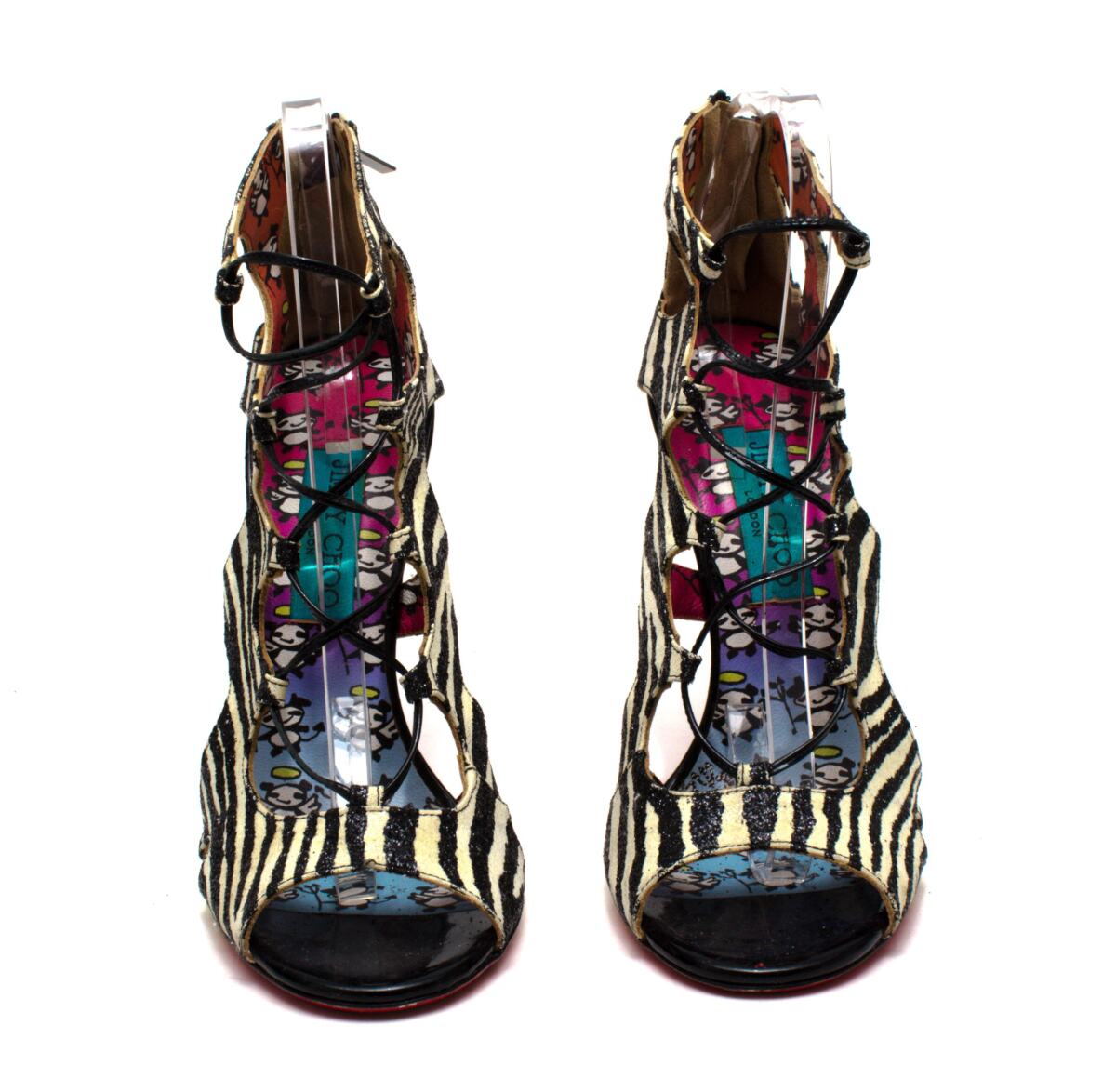 Sandalia Jimmy Choo Animal Print e Glitter Tam. 38,5