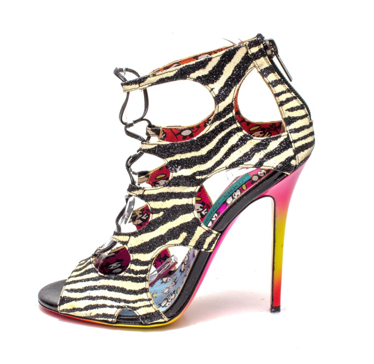Sandalia Jimmy Choo Animal Print e Glitter Tam. 38,5
