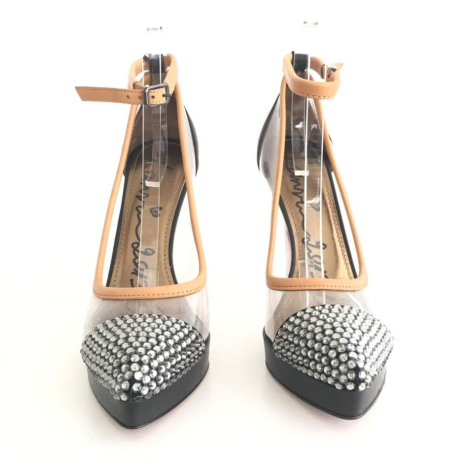 Sapato Scarpin Lanvin Transparente com Caramelo Tam. 38,5