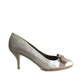 Sapato Ferragamo Prata Carla Bow Tam. 37 Br