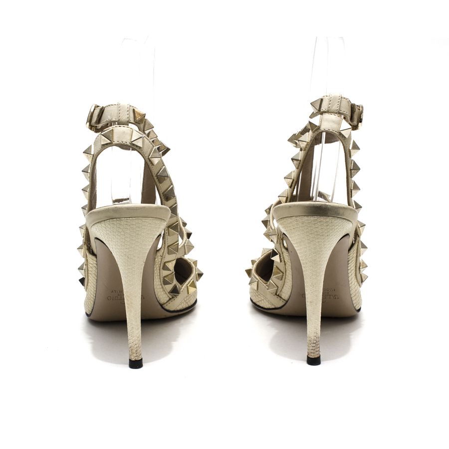Sandalia Valentino Rockstud Creme Tam. 35