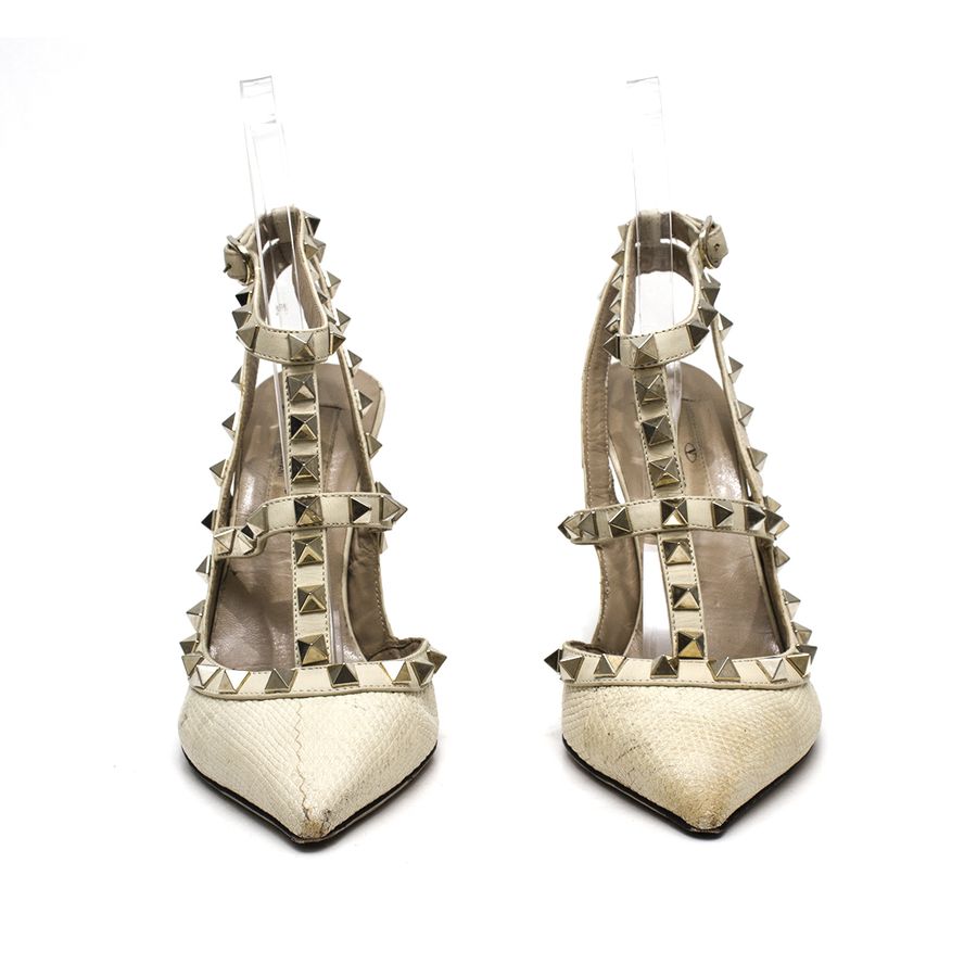 Sandalia Valentino Rockstud Creme Tam. 35