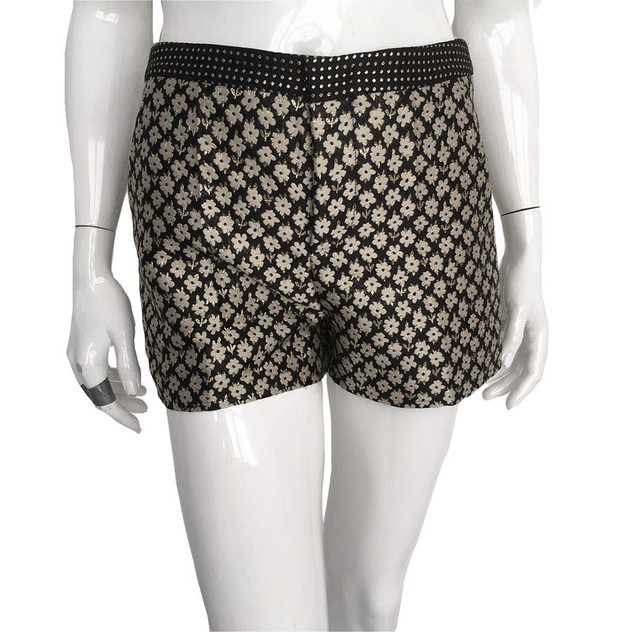 Shorts Red Valentino Preto Florido Tam. 40