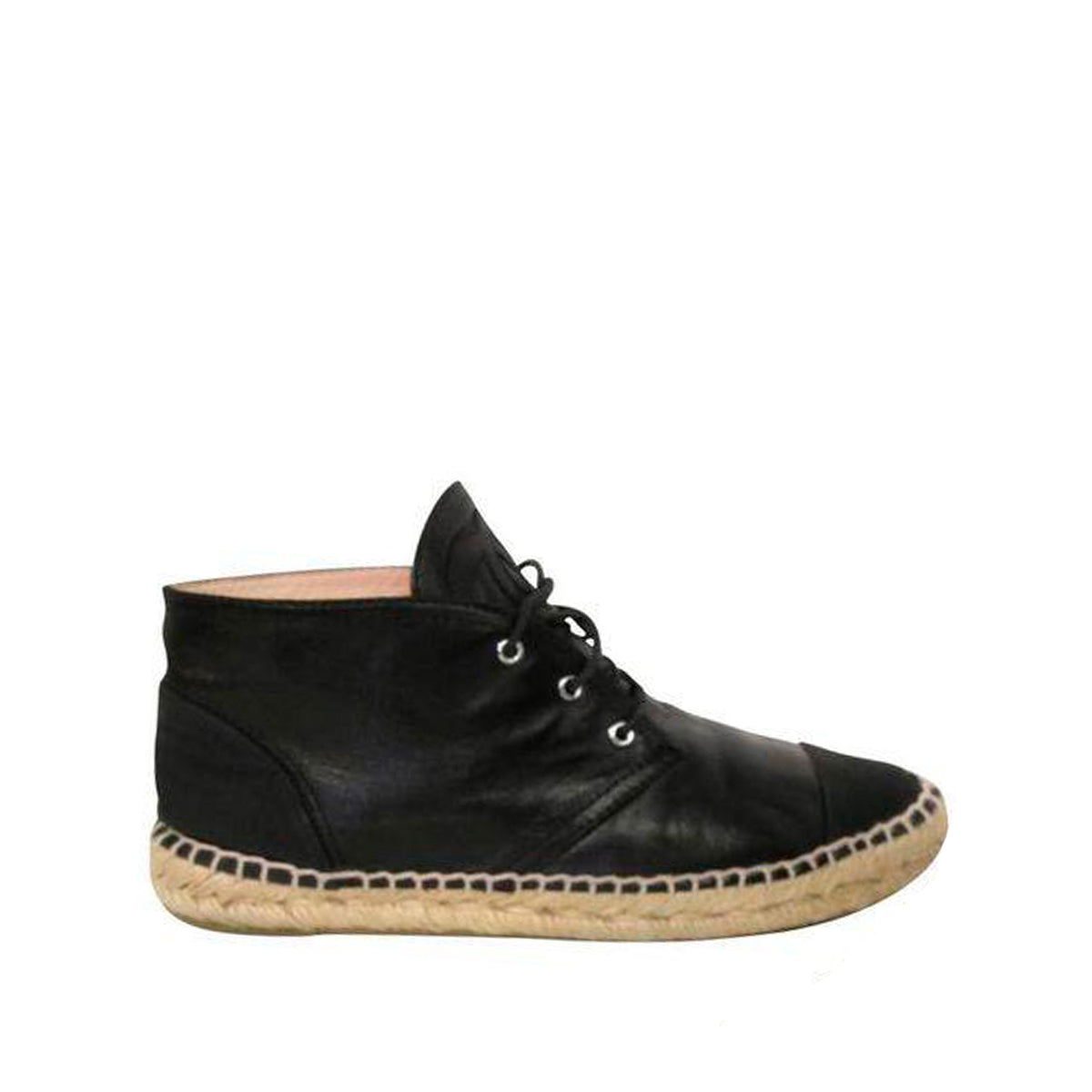 Tenis Chanel Espadrille CC Preto Tam. 38