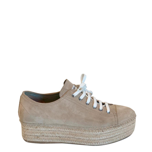 Tênis Miu Miu Bege Plataforma Tam. 40