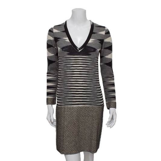 Vestido Missoni Manga Comprida Cinza Tam. 40