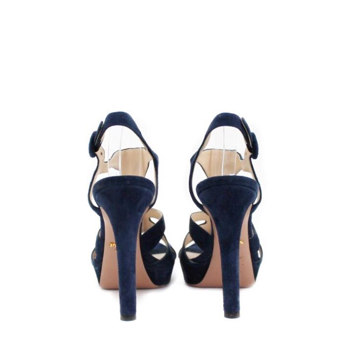 Sandália Prada Azul Camurça Tam. 36,5 Br