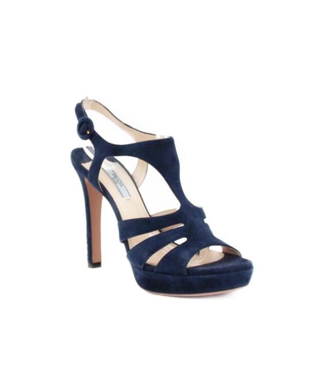 Sandália Prada Azul Camurça Tam. 36,5 Br